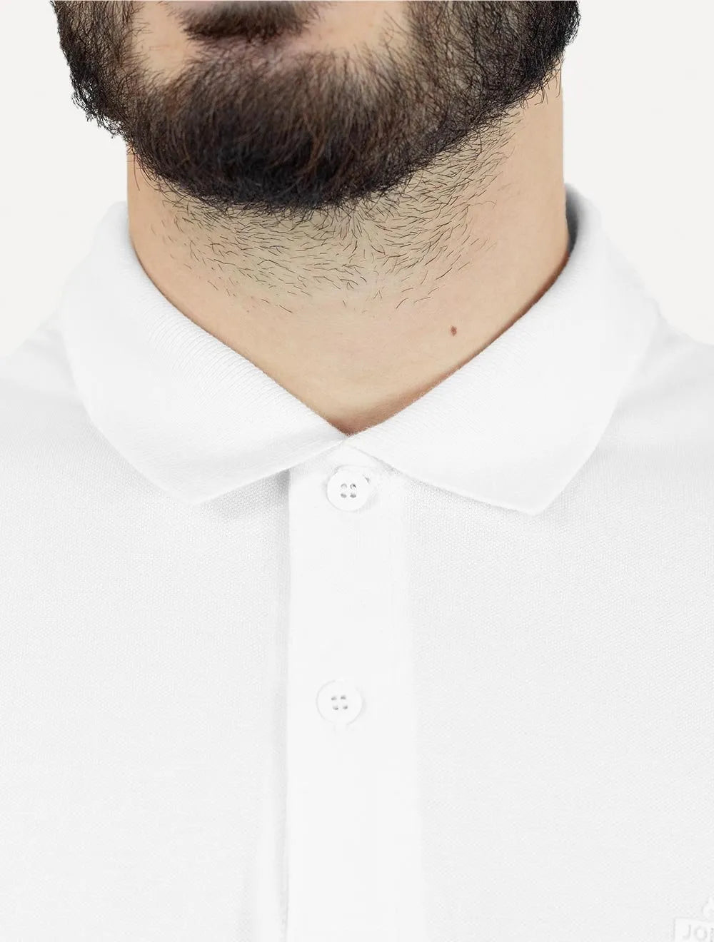 Polo John John Masculina Light Button Transfer Branca