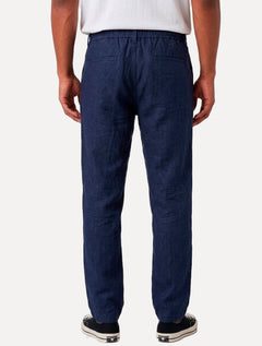Calça Calvin Klein Jeans Masculina Viscose Linho Botão Azul Marinho