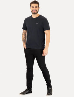 Camiseta Calvin Klein Jeans Masculina CKJ Bordado Peito Azul Marinho