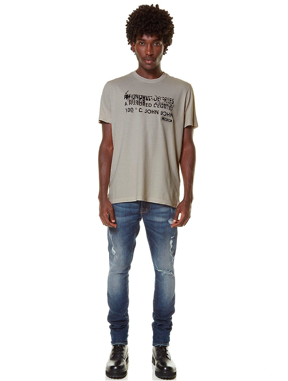 Camiseta John John Masculina Rx Hundred Degrees Cinza