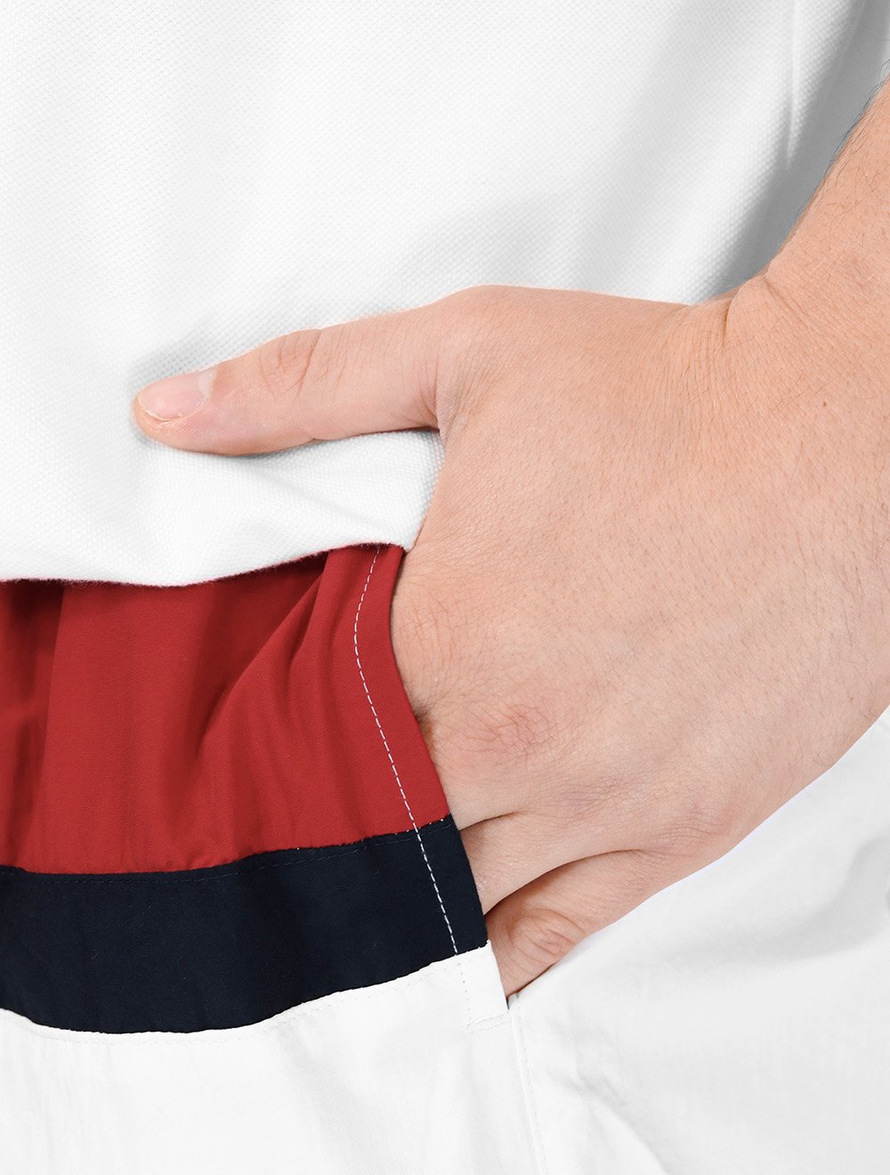 Short Tommy Hilfiger Medium Drawstring Colourblock Branco