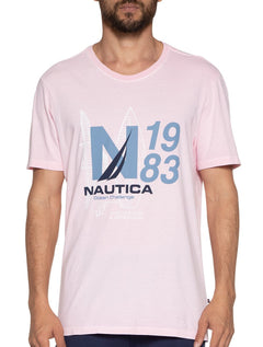 Camiseta Nautica Masculina Challengers N1983 Sketch Rosa