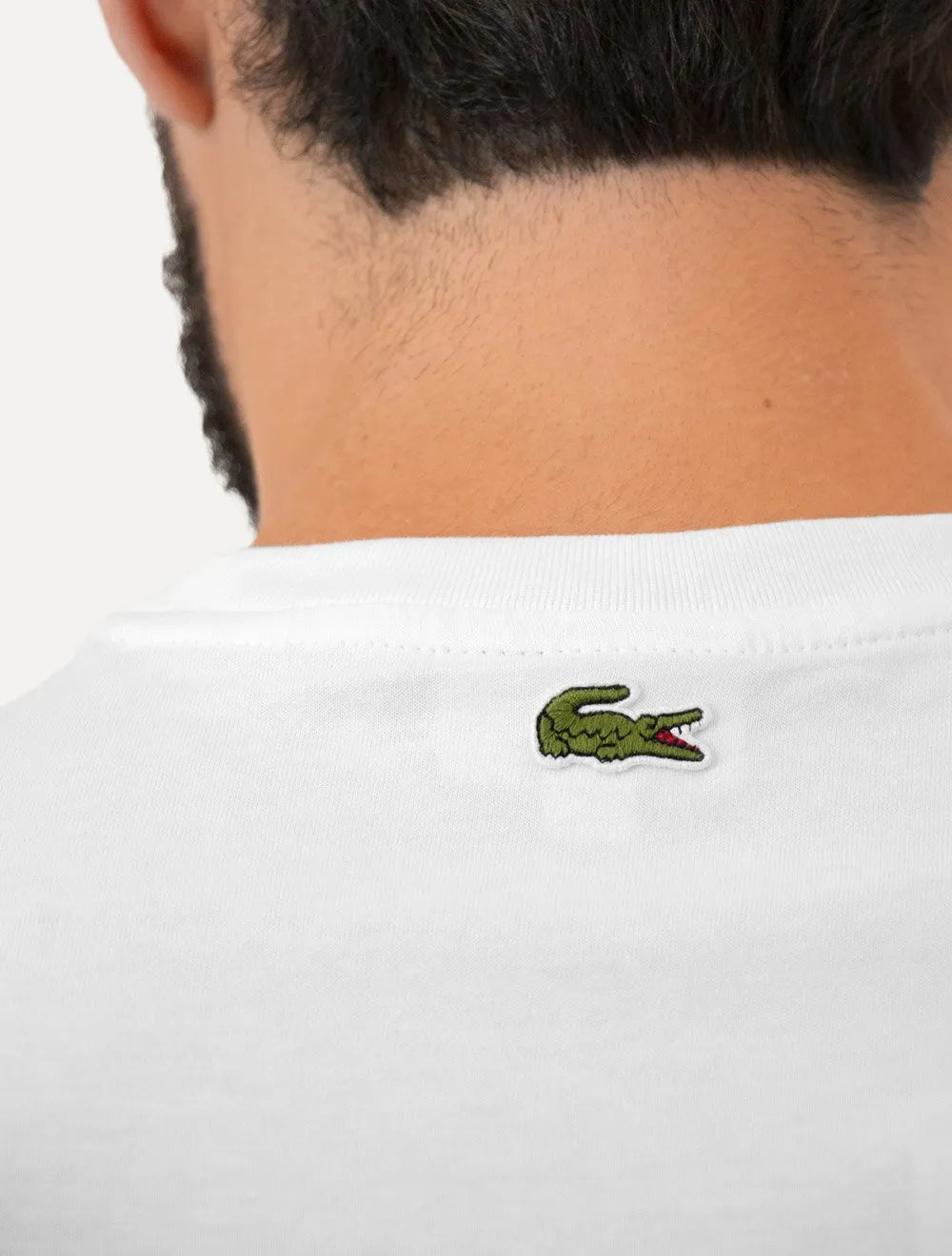 Camiseta Lacoste Masculina Regular Fit Croco Summer Logo Branca