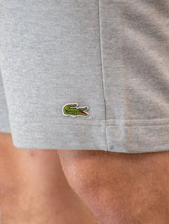 Bermuda Lacoste Masculina Moletom Basica Lisa Cinza Mescla
