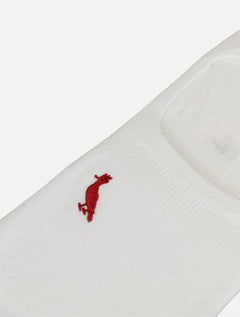 Meia Reserva Masculina Invisível Pica-Pau Bordado Branca