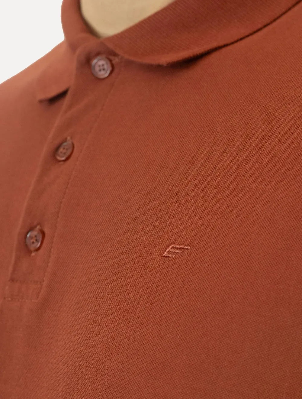 Polo Ellus Masculina Piquet Classic Easa Terracota