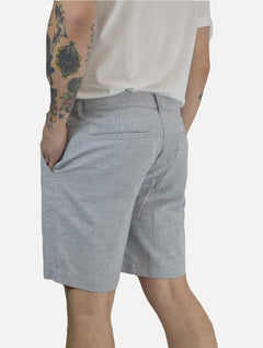 Bermuda Sergio K Masculina Chino Sarja Elastano Cinza Mescla