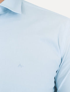 Camisa Aramis Masculina Slim Tricoline Liso Stretch Azul Claro