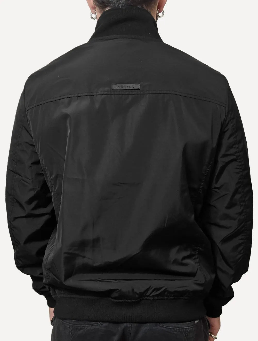 Jaqueta Aramis Masculina Bomber Dupla Preta/Grafite Mescla