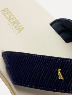 Chinelo Reserva Masculino RSV Deck 2.0 Khaki Detail Azul Marinho