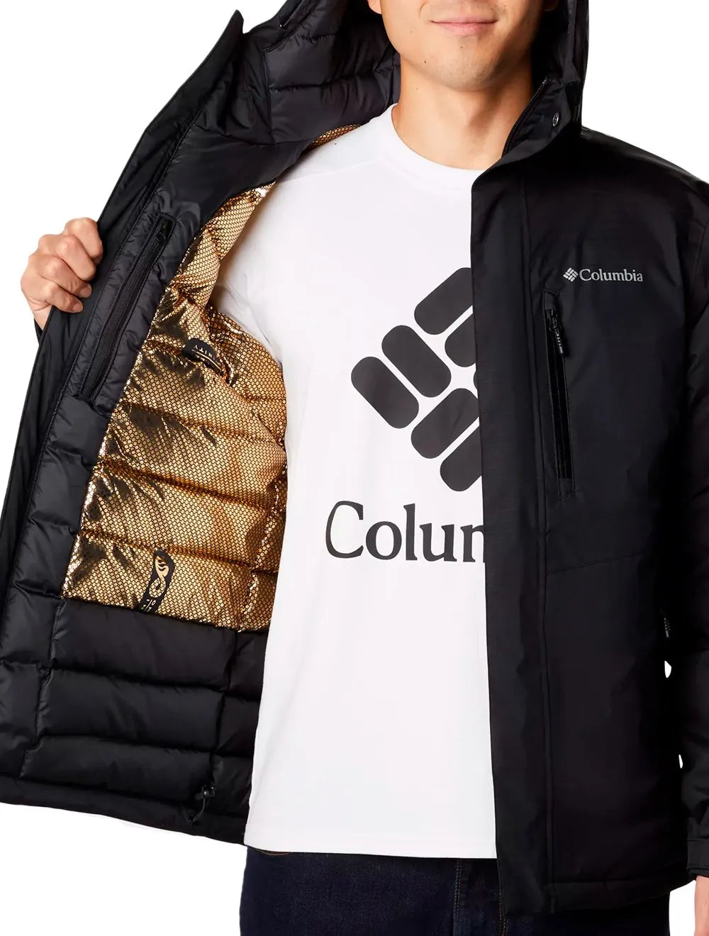 Jaqueta Columbia Masculina Hoodie Oak Harbor Insulated Preta
