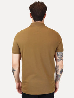 Polo Tommy Hilfiger Masculina Regular Piquet 1985 Marrom Médio
