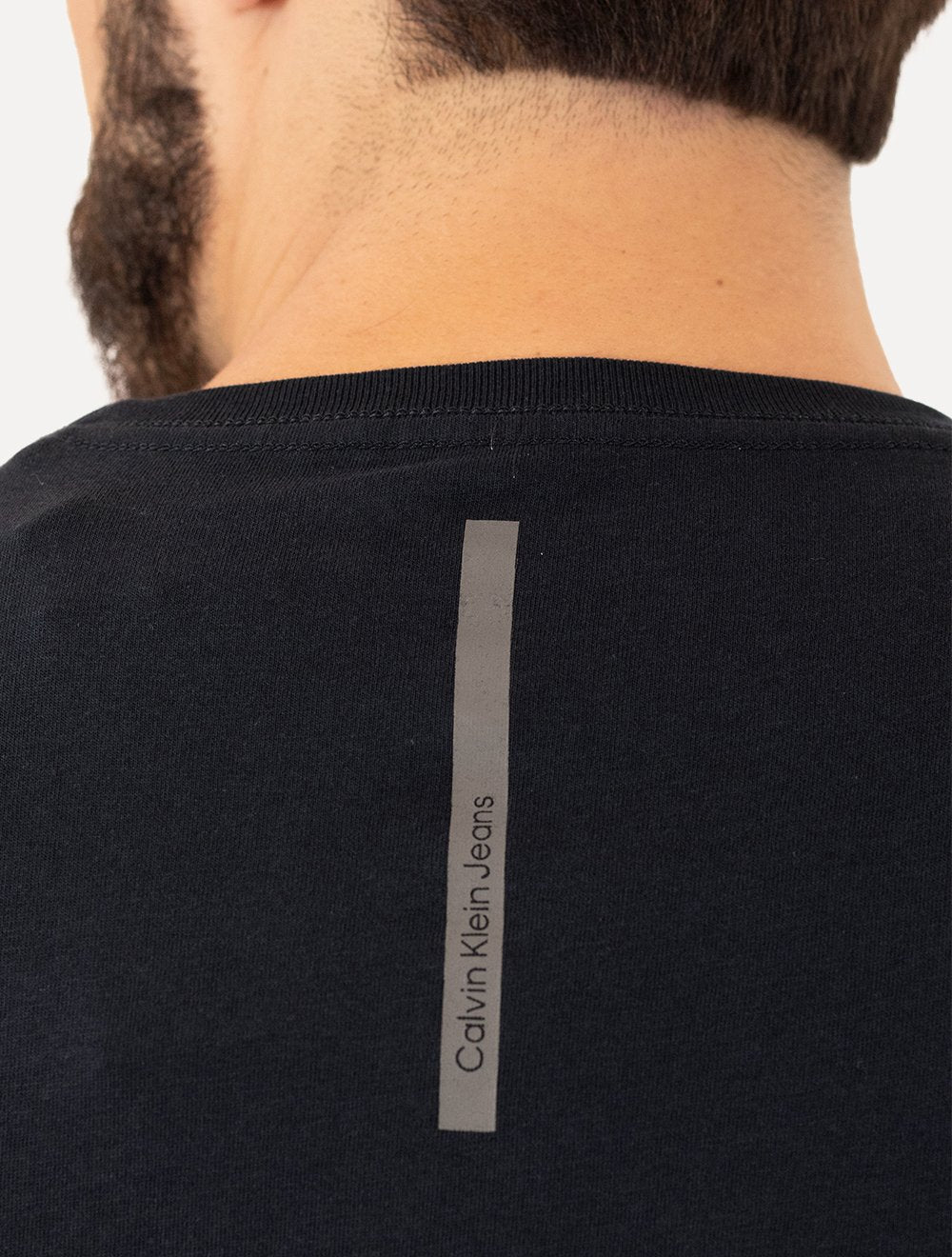 Camiseta Calvin Klein Jeans Masculina CKJ Bordado Peito Azul Marinho