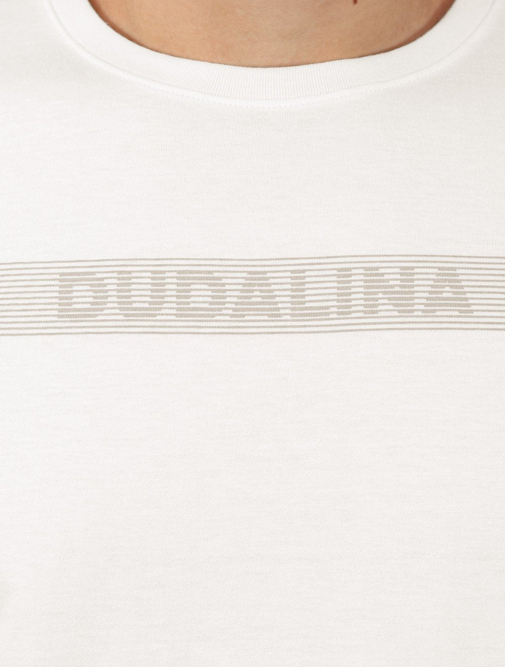 Camiseta Dudalina Masculina Essentials Stripe Center Off White