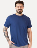 Camiseta Dudalina Masculina Essentials Modal Logo Azul Escuro