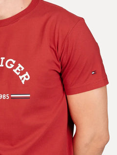 Camiseta Tommy Hilfiger Masculina Monotype Logo Arched Vermelha