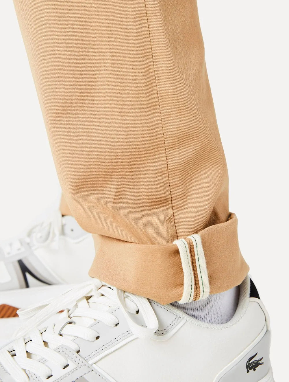 Calça Lacoste Masculina Sarja Chino Slim Fit New Classic Caqui