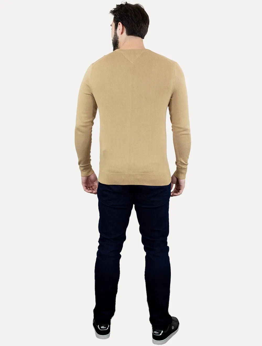 Suéter Tommy Hilfiger Masculino Signature V-Neck Cáqui