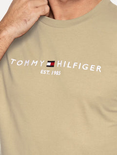Camiseta Tommy Hilfiger Masculina Core Logo Tee Marrom Claro