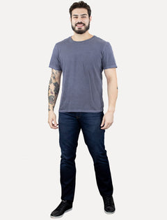 Camiseta Ellus Masculina Cotton Fine Grunge Gothic Classic Azul Médio