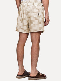 Short Aramis Masculino D'Água Elastico Pixel Cáqui