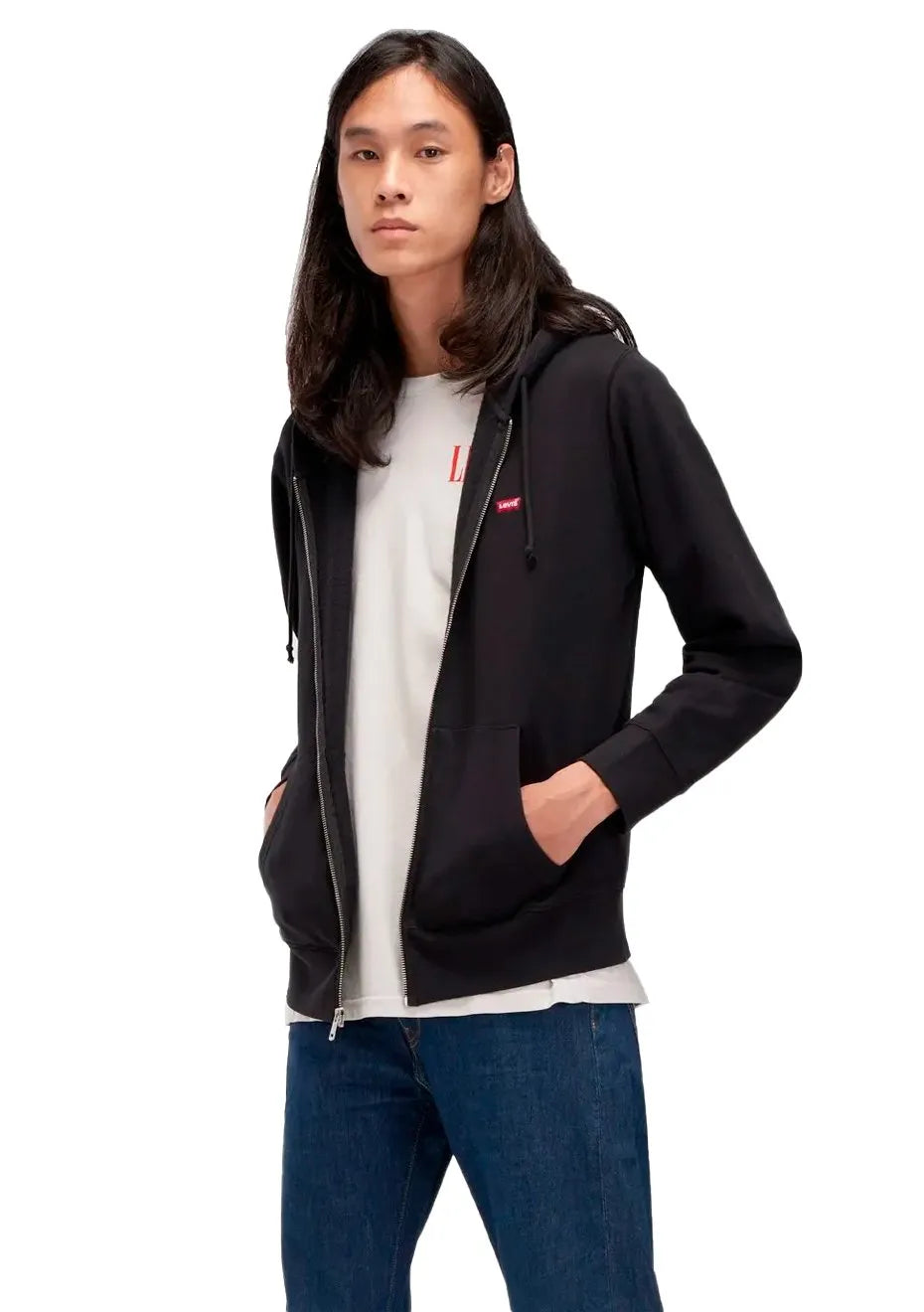 Moletom Levis Masculino Full Zip Hoodie Icon Preto