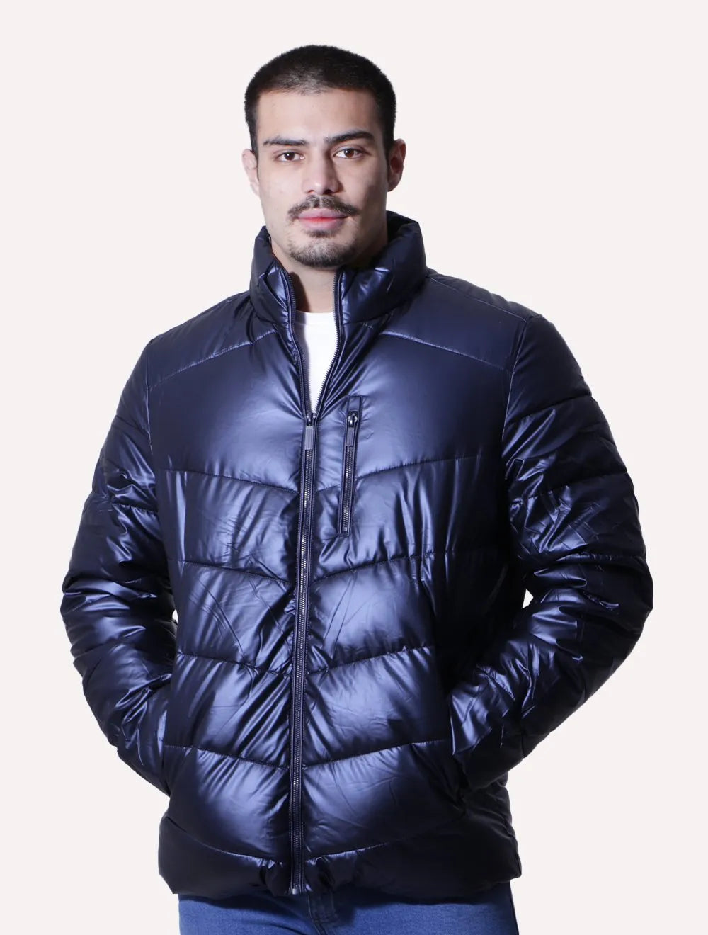 Jaqueta Victory Eagle Masculina Metallic Zip Azul Marinho