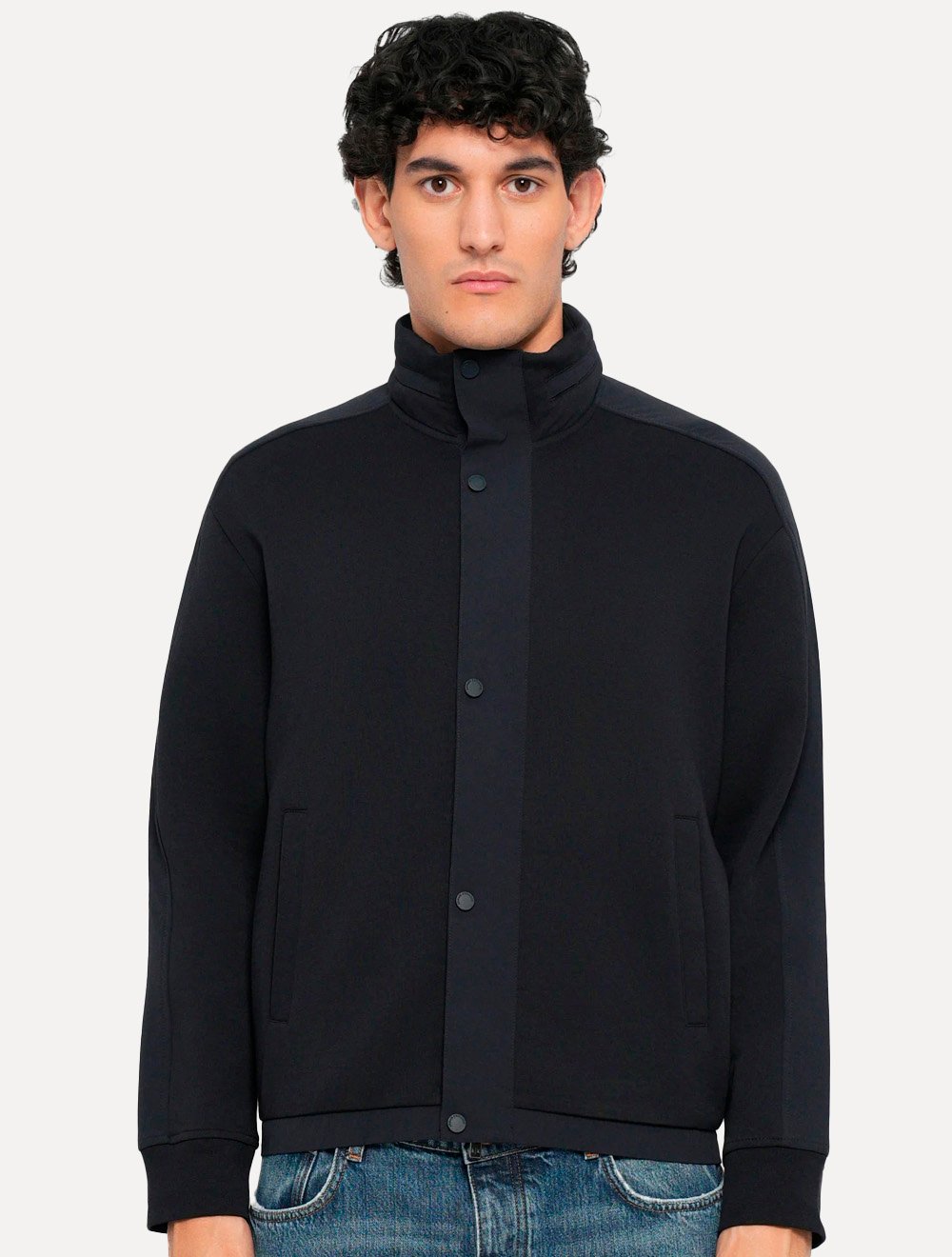 Jaqueta Moletom Armani Exchange Masculina Button Full-Zip Azul Marinho
