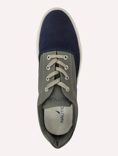 Tênis Nautica Masculino Denim Sailboat Logo Fanton Lona Cinza Escuro/Azul Marinho