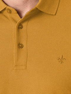 Polo Dudalina Masculina Piquet Essential Color Amarelo Escuro