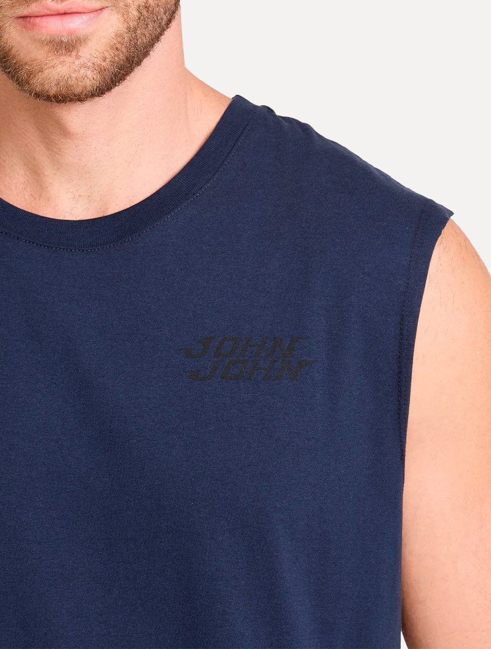 Regata John John Masculina Relaxed Fit Dust Logo Azul Marinho
