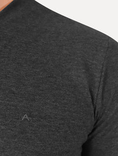 Camiseta Aramis Masculina Basic V-Neck Mono Logo Grafite Mescla