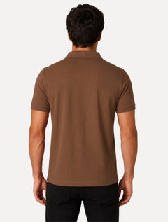 Polo John John Masculina Slim Fit HIgh Mono Marrom Médio