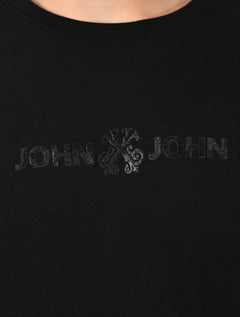 Camiseta John John Masculina Regular Fit Basic Logo Flat Preta