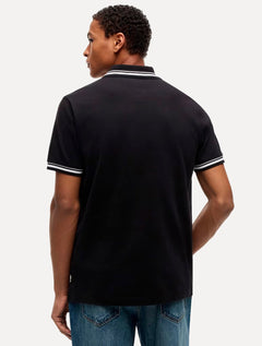 Polo Tommy Jeans Masculina Piquet Regular Tipped Preto