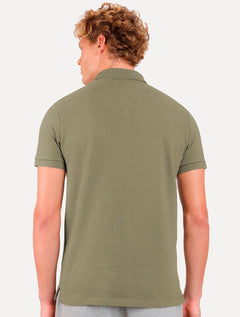 Polo Aramis Masculina Suedine Canelado Verde Militar