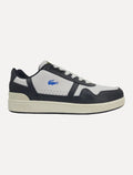 Tênis Lacoste Masculino T-Clip Leather Colour Contrast Trainers Branco/Preto