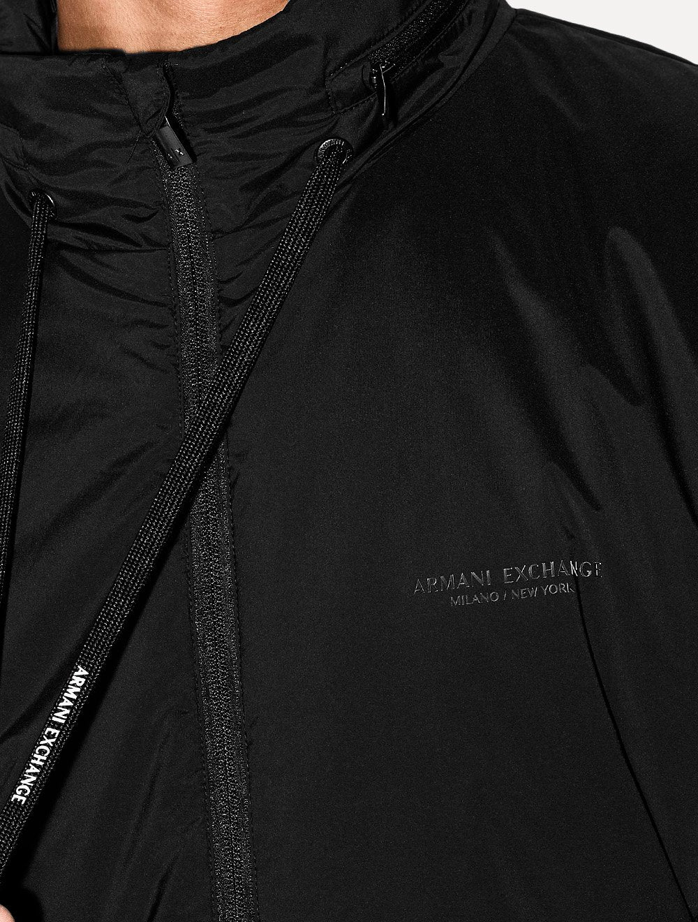 Jaqueta Armani Exchange Masculina Nylon Elástico Preta