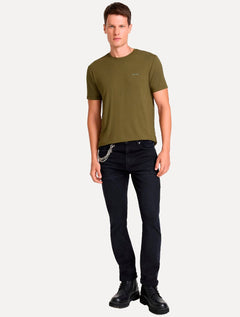 Camiseta John John Masculina Slim Fit Viscose Rubber Verde Militar