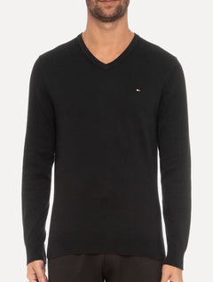 Suéter Tommy Hilfiger Masculino Signature V-Neck Preto