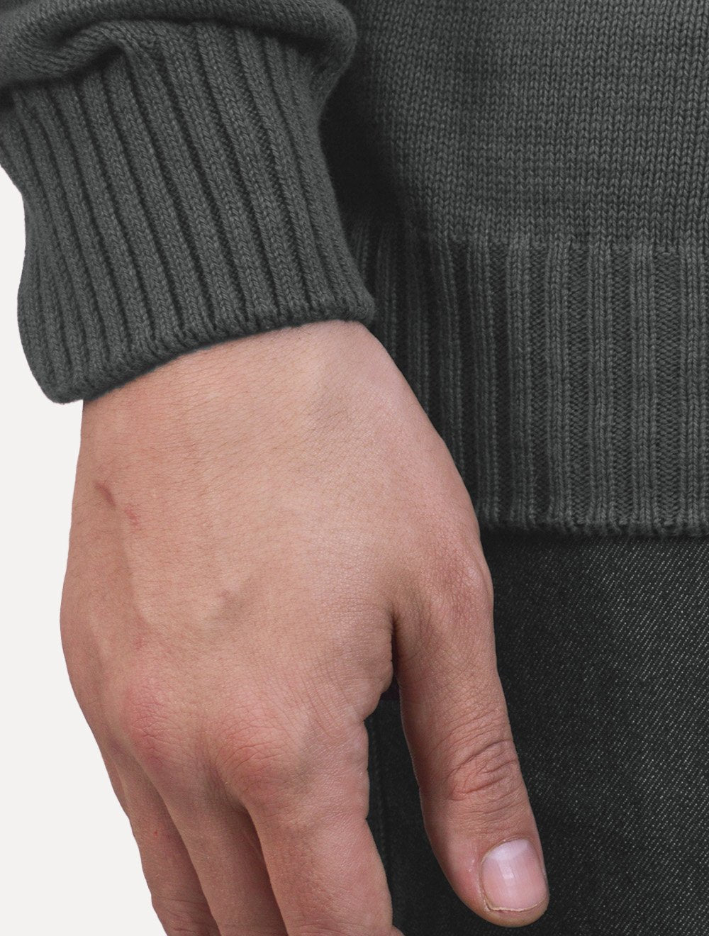 Suéter Dixen Masculino Tricot Gola Redonda Estonada Chumbo
