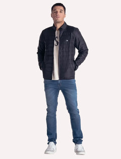 Jaqueta King & Joe Masculina Nylon Puffer Gola Preta