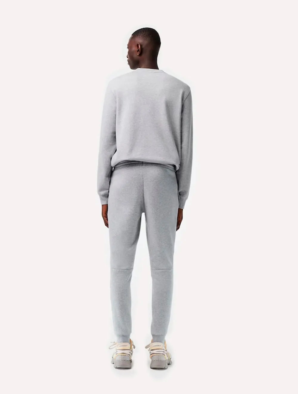 Calça Lacoste Masculina Slim Moletom Jogger Croco Cinza Mescla