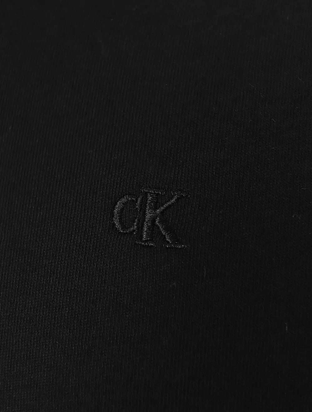 Camiseta Calvin Klein Jeans Masculina Manga Longa Rubber CK Frontal Preta