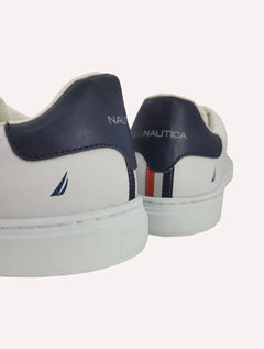Tênis Nautica Masculino SL Couro Azul Marinho/Branco