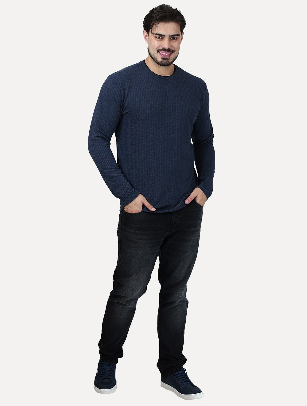Blusa K&J Black Masculina Premium Granite Azul Marinho