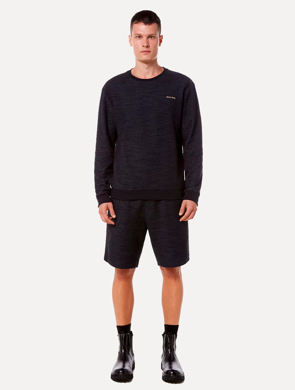 Blusa John John Masculina Reto Industry Logo Preta