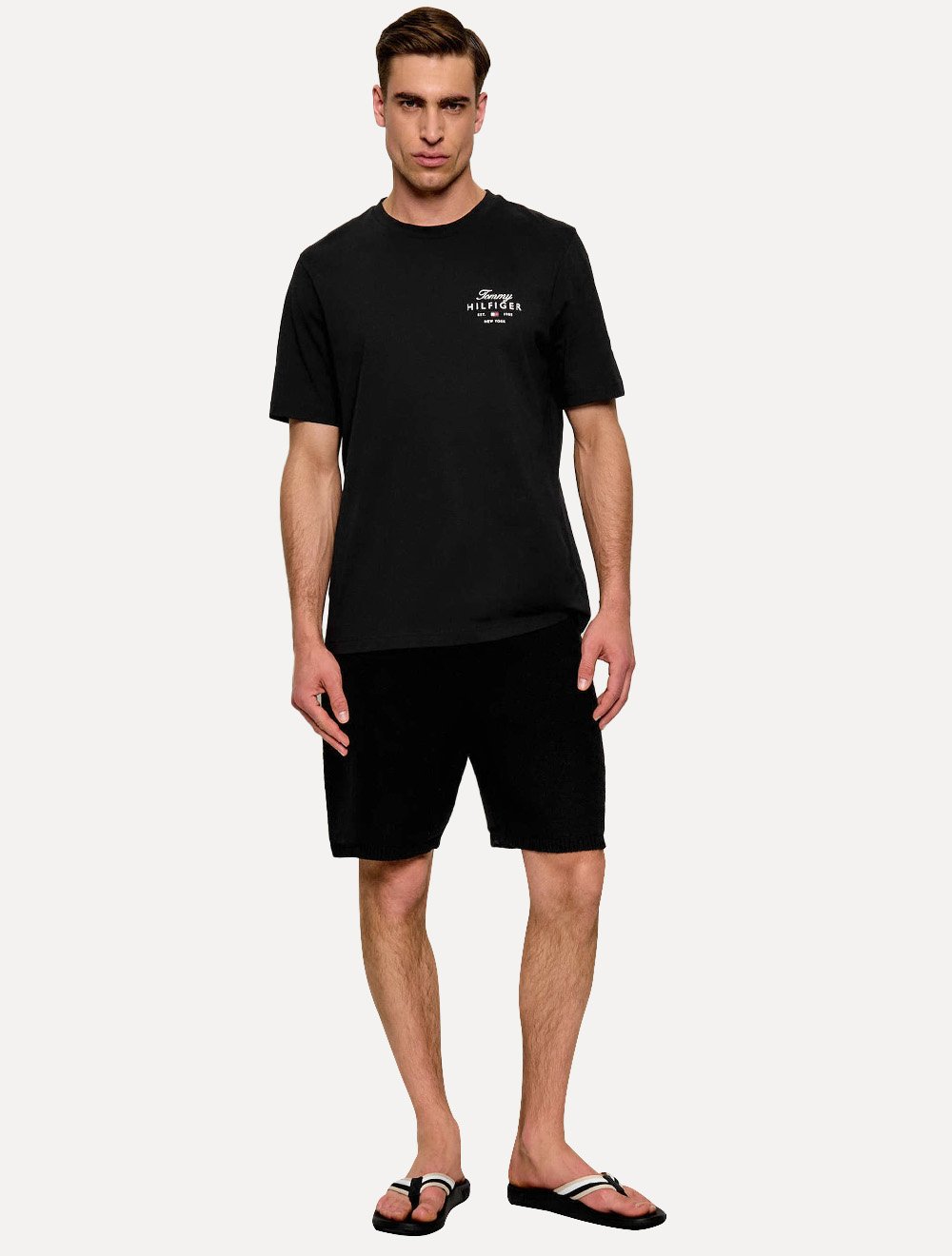 Camiseta Tommy Hilfiger Masculina Brand Love Signature Logo Preta