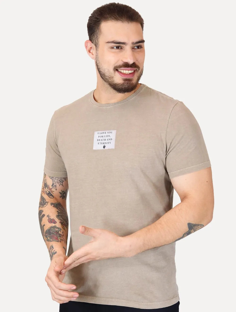 Camiseta Von der Volke Masculina Origineel Eternity Stone Cáqui Claro