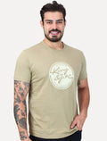 Camiseta King & Joe Masculina Circle Cracked Cáqui